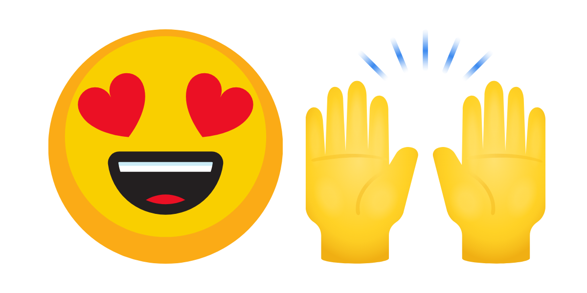 Excited emojis from your friends